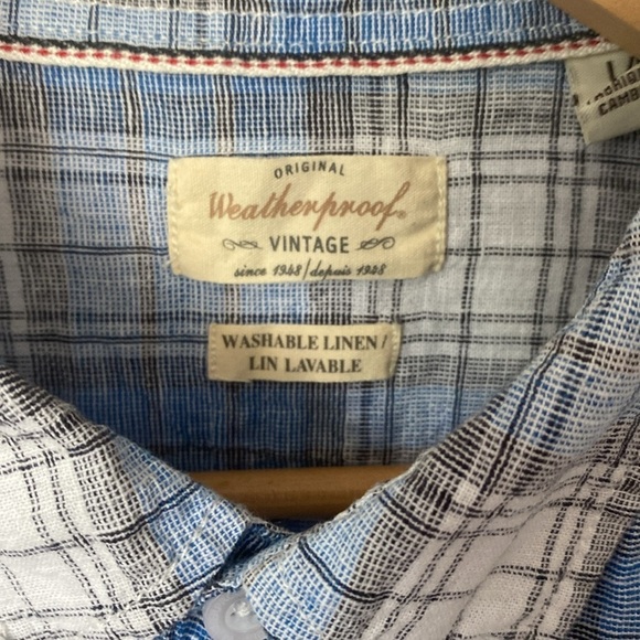 Weatherproof Linen Blend Summer Cotton Short sleeve shirt Size L - Picture 4 of 9